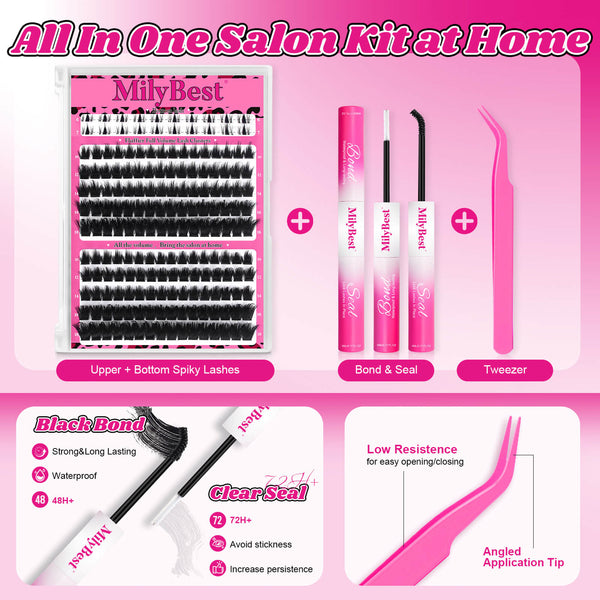 MilyBest® Fluffier Full Volume Cluster Lashes with Bottom Lash - Cove Kit
