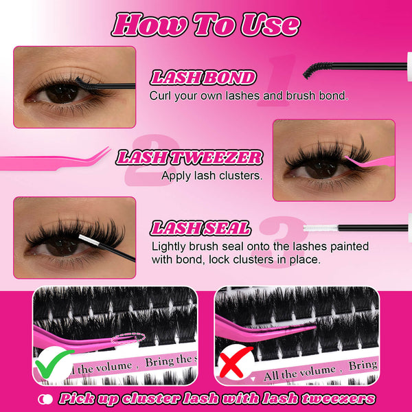 MilyBest® Fluffier Full Volume Cluster Lashes with Bottom Lash - Cove Kit