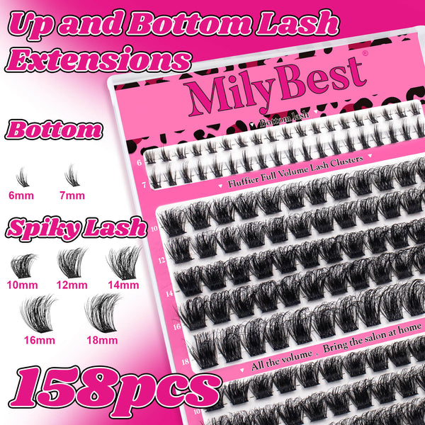 MilyBest® Fluffier Full Volume Cluster Lashes with Bottom Lash - Fable Kit