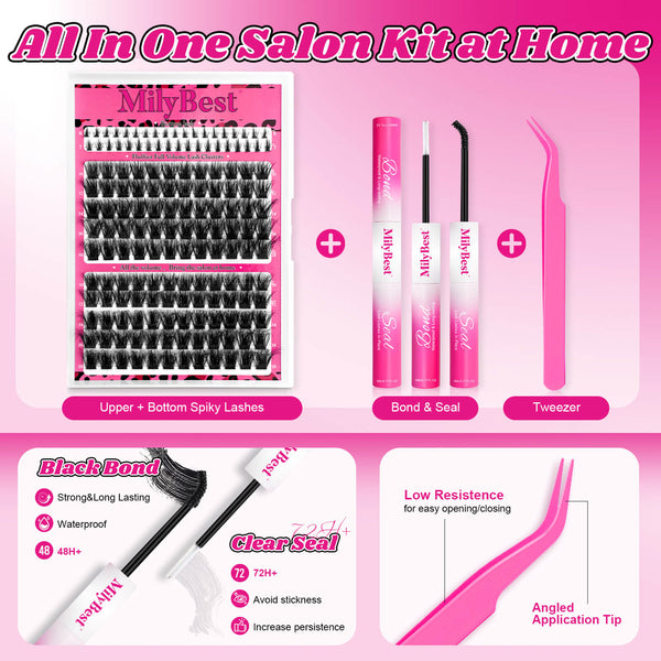 MilyBest® Fluffier Full Volume Cluster Lashes with Bottom Lash - Fable Kit