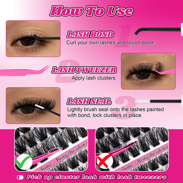 MilyBest® Fluffier Full Volume Cluster Lashes with Bottom Lash - Fable Kit