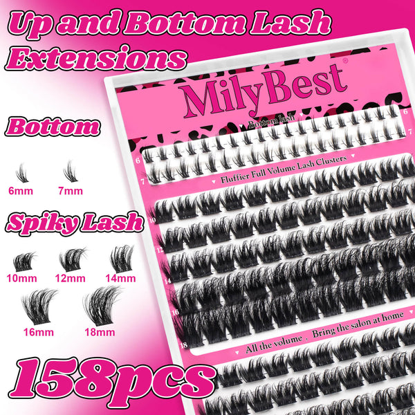 MilyBest® Fluffier Full Volume Cluster Lashes with Bottom Lash - Mist Kit