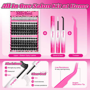 MilyBest® Fluffier Full Volume Cluster Lashes with Bottom Lash - Mist Kit