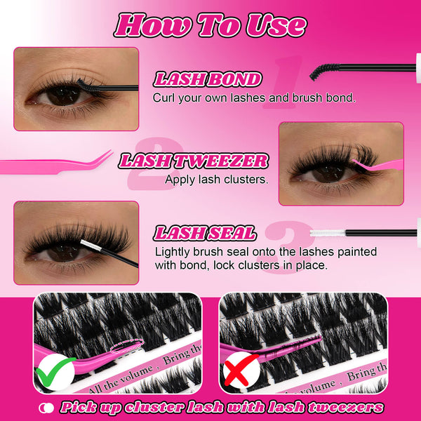 MilyBest® Fluffier Full Volume Cluster Lashes with Bottom Lash - Mist Kit