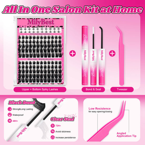 MilyBest® Fluffier Full Volume Cluster Lashes with Bottom Lash - Rozen Kit
