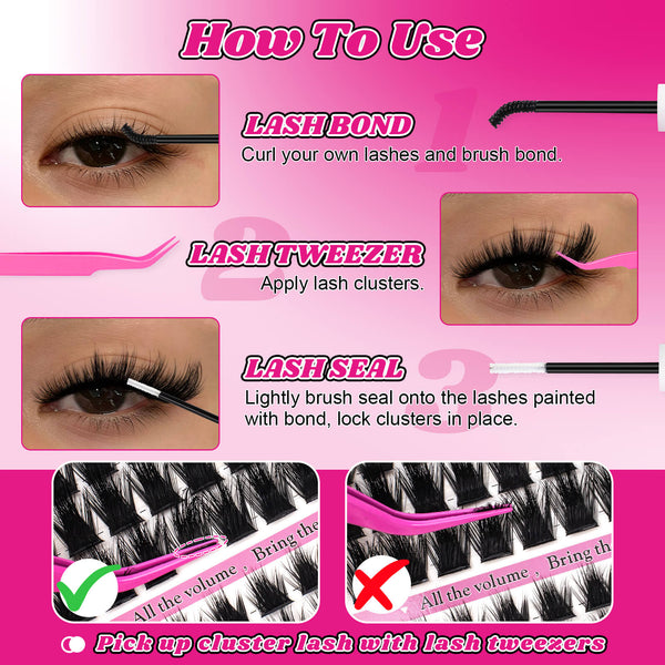 MilyBest® Fluffier Full Volume Cluster Lashes with Bottom Lash - Rozen Kit
