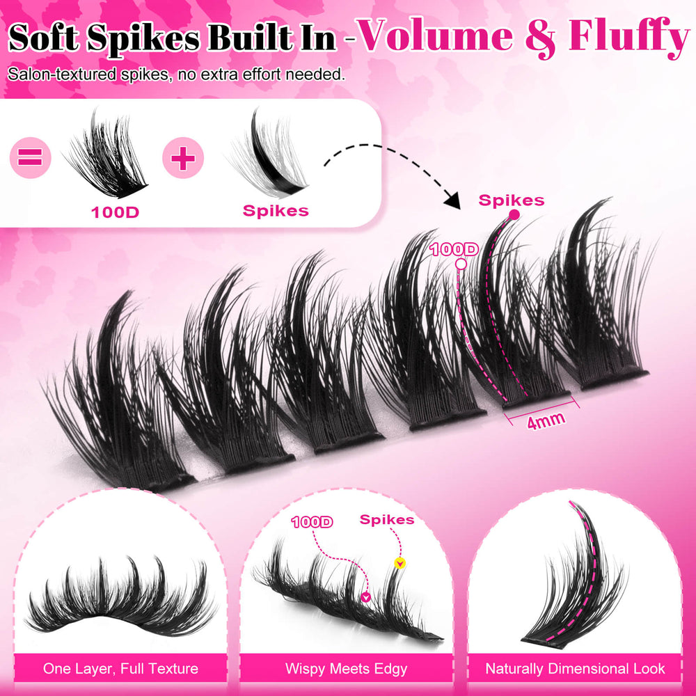 MilyBest® Spiky Volume Cluster Lashes - 100D Manga Kit