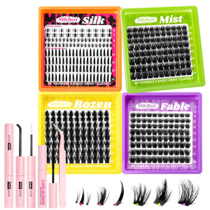 MilyBest 4 styles mini cluster lashes kit with tools