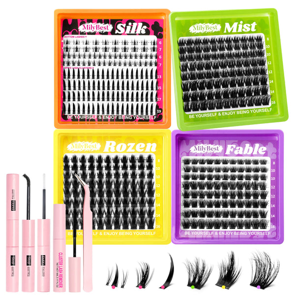 MilyBest 4 styles mini cluster lashes kit with tools