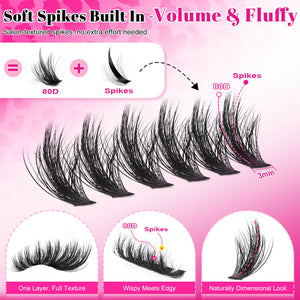 MilyBest® Spiky Volume Cluster Lashes - 80D Manga Kit