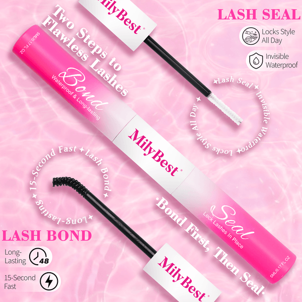 MilyBest® Latex-Free Cluster Lashes 2-in-1 Bond and Seal - Black Glue