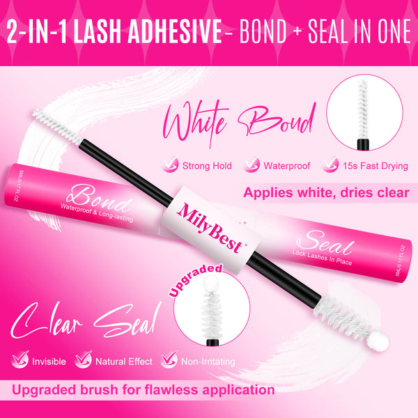 MilyBest® Latex-Free Cluster Lashes 2-in-1 Bond and Seal - White