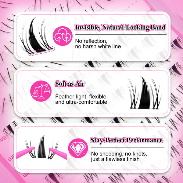 MilyBest® Natural Bottom & Spike Cluster Lashes