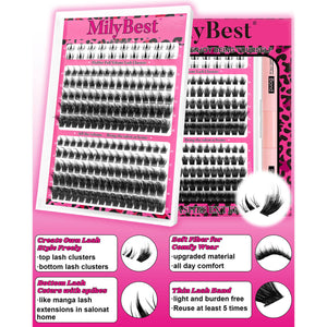 MilyBest® Fluffier Full Volume Cluster Lashes with Bottom Lash - Cove Kit