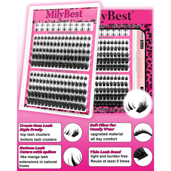 MilyBest® Fluffier Full Volume Cluster Lashes with Bottom Lash - Cove Kit