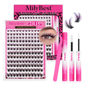 MilyBest® 3-Tone Gradient Purple Cluster Lashes Kit - Iris