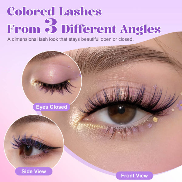MilyBest® 3-Tone Gradient Purple Cluster Lashes Kit - Iris