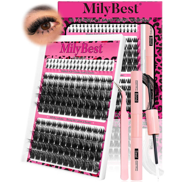 MilyBest® Fluffier Full Volume Cluster Lashes with Bottom Lash - Mist Kit