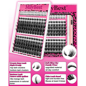 MilyBest® Fluffier Full Volume Cluster Lashes with Bottom Lash - Mist Kit