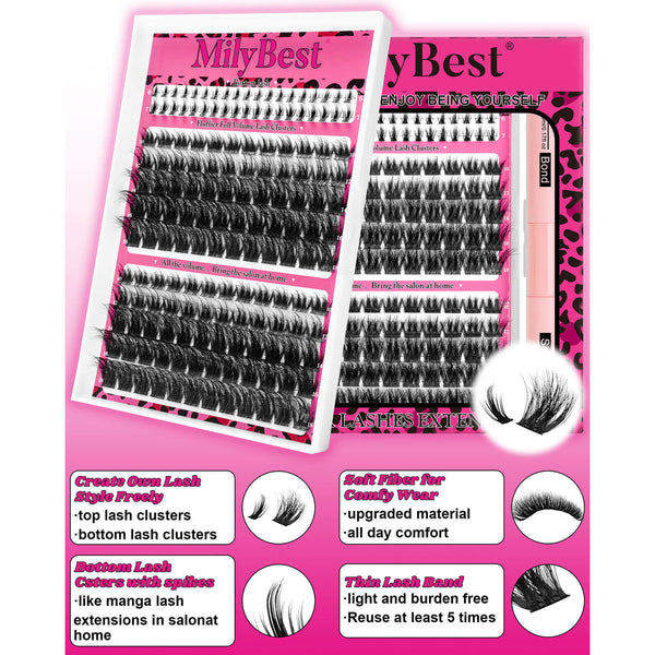 MilyBest® Fluffier Full Volume Cluster Lashes with Bottom Lash - Mist Kit