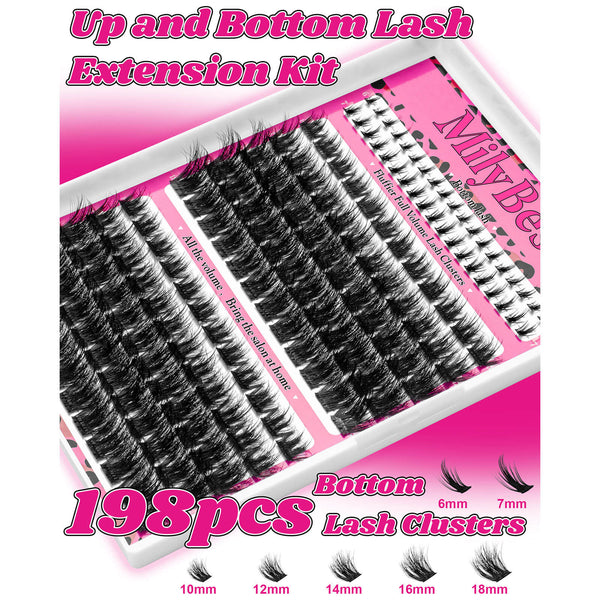 MilyBest® Fluffier Full Volume Cluster Lashes with Bottom Lash - Mist Kit
