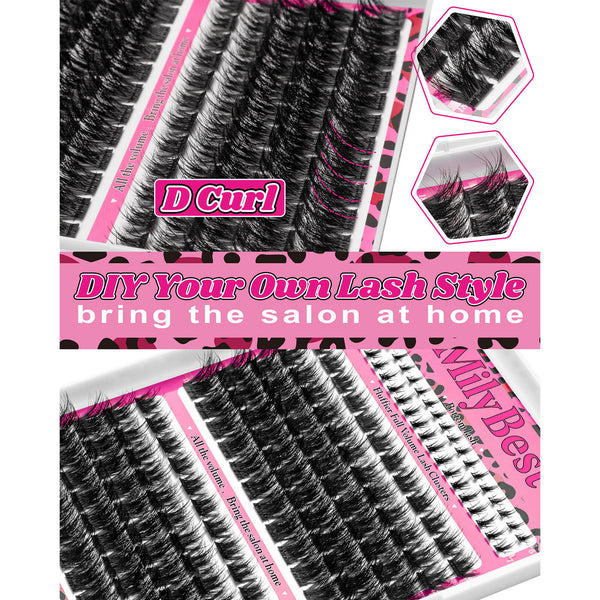 MilyBest® Fluffier Full Volume Cluster Lashes with Bottom Lash - Mist Kit