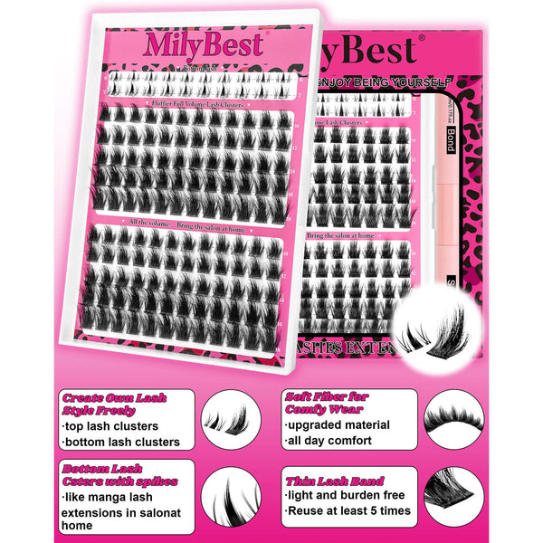 MilyBest® Fluffier Full Volume Cluster Lashes with Bottom Lash - Rozen Kit