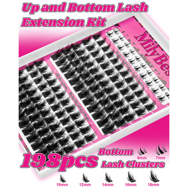 MilyBest® Fluffier Full Volume Cluster Lashes with Bottom Lash - Rozen Kit