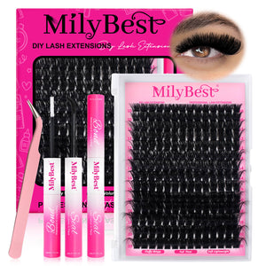 MilyBest® Russian Fluffy Volume Cluster Lashes - 200D Kit