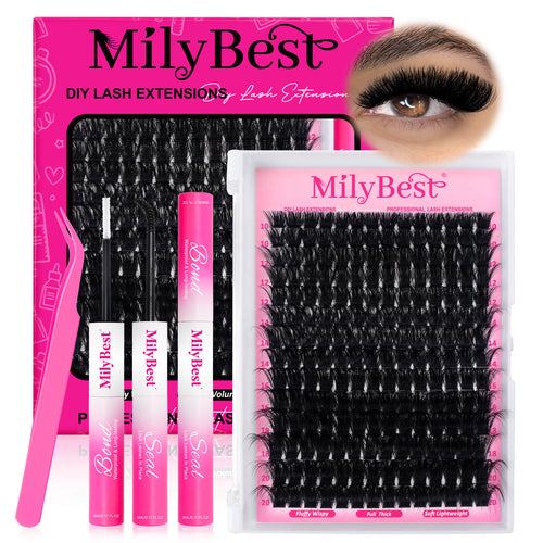 MilyBest® Russian Fluffy Volume Cluster Lashes - 200D Kit