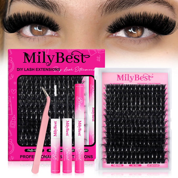 MilyBest® Russian Fluffy Volume Cluster Lashes - 200D Kit