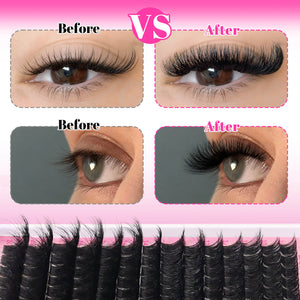 MilyBest® Russian Fluffy Volume Cluster Lashes - 200D Kit