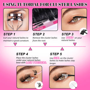 MilyBest® Russian Fluffy Volume Cluster Lashes - 200D Kit