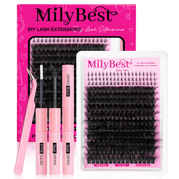 MilyBest® 16-25mm Fluffy Volume Cluster Lashes - Volume 200D Kit