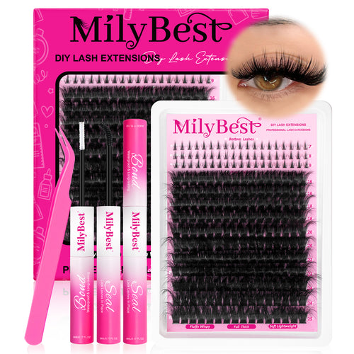 MilyBest® 16-25mm Fluffy Volume Cluster Lashes - Volume 200D Kit