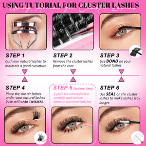 MilyBest® Spiky Volume Cluster Lashes - 80D Manga Kit