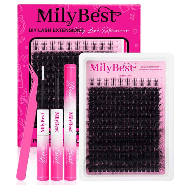 MilyBest® 12-25mm Fluffy Volume Cluster Lashes - Volume 200D Kit