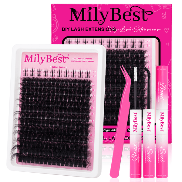 MilyBest® 12-25mm Fluffy Volume Cluster Lashes - Volume 200D Kit