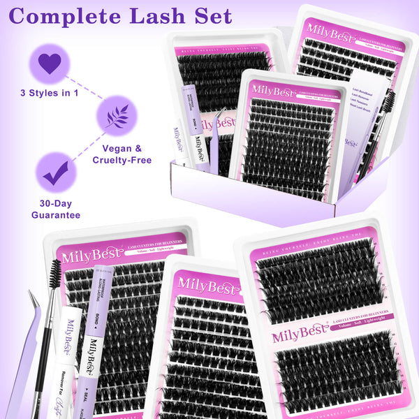MilyBest 3 styeles lash kit 01 with packaging