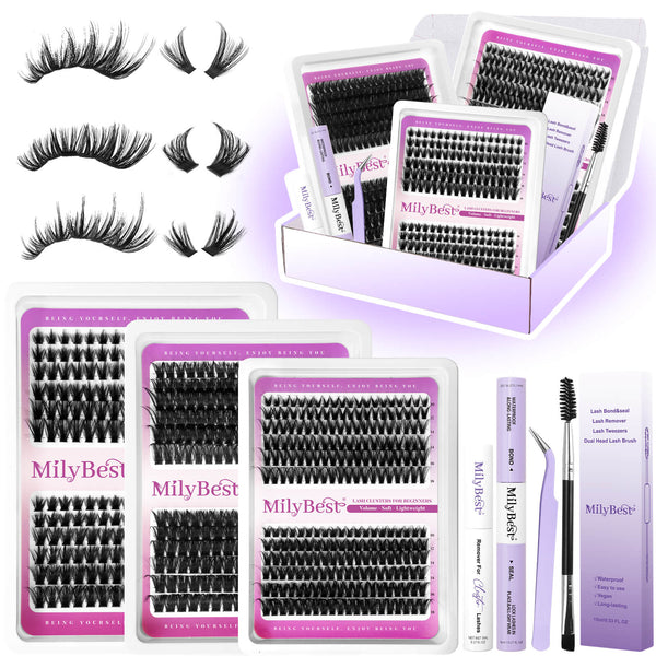MilyBest eyelashes with packaging and tools