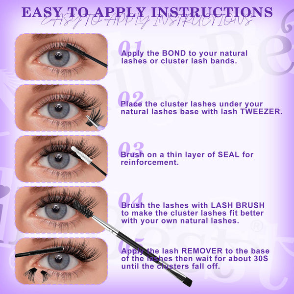 MilyBest®  3 Styles Airy Cluster Lashes Kit - Bulk Pack - 04