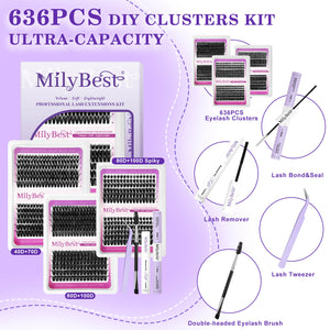 MilyBest®  3 Styles Spiky Cluster Lashes Kit - Bulk Pack - 02