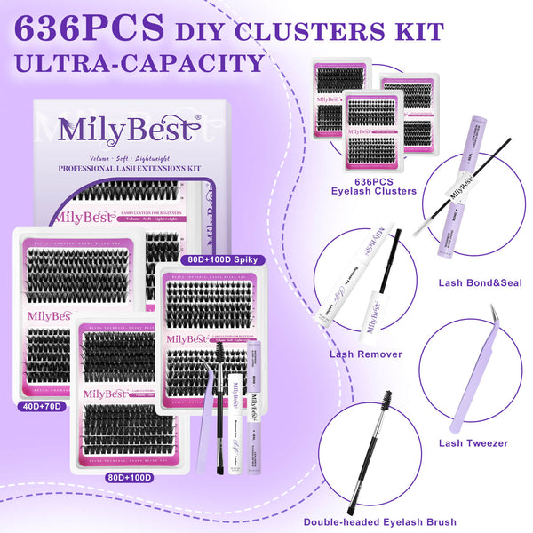 MilyBest®  3 Styles Spiky Cluster Lashes Kit - Bulk Pack - 02