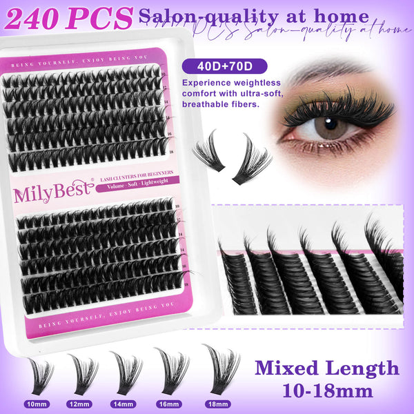 MilyBest®  3 Styles Spiky Cluster Lashes Kit - Bulk Pack - 02