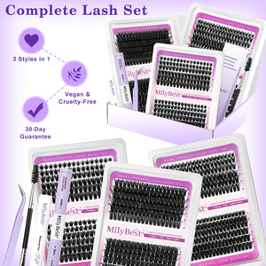 MilyBest®  3 Styles Spiky Cluster Lashes Kit - Bulk Pack - 02