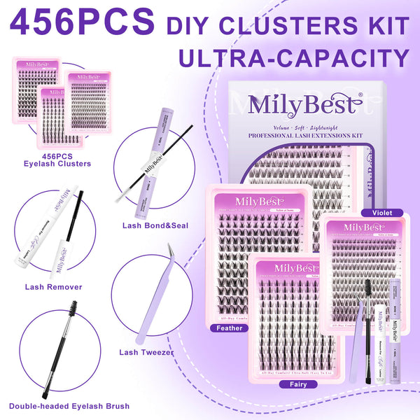 MilyBest®  3 Styles Airy Cluster Lashes Kit - Bulk Pack - 04