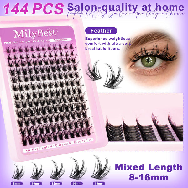 MilyBest®  3 Styles Airy Cluster Lashes Kit - Bulk Pack - 04