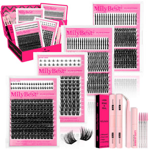 MilyBest false eyelashes set with packaging on a white background