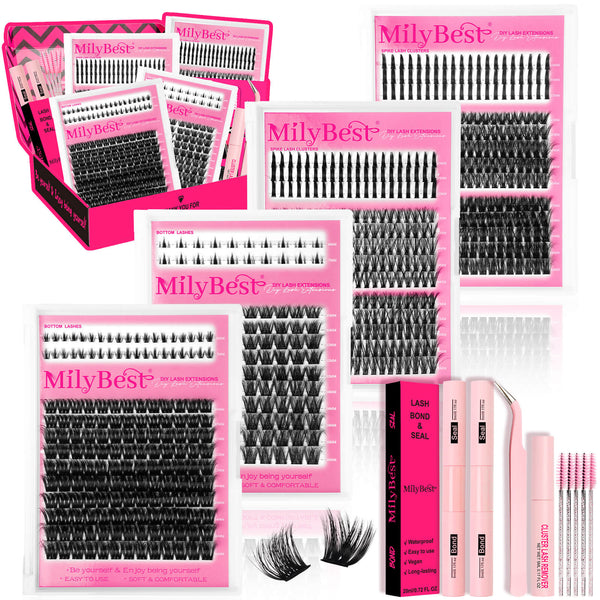MilyBest false eyelashes set with packaging on a white background