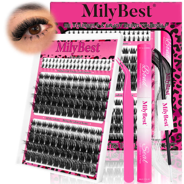 MilyBest® Fluffier Full Volume Cluster Lashes with Bottom Lash - Mist Kit